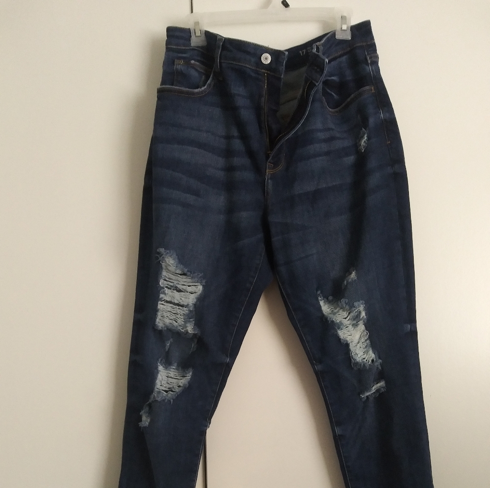 Arizona high rise skinny distresed jeans size 17